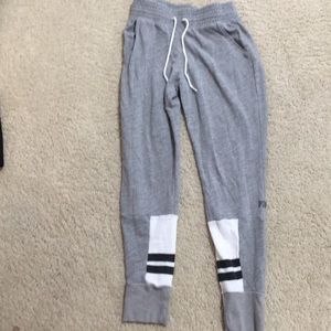 Pink grey joggers sweatpants